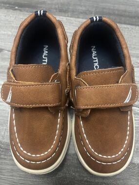 Nautica Toddler Brown Velcro Moccasin Boat Shoes